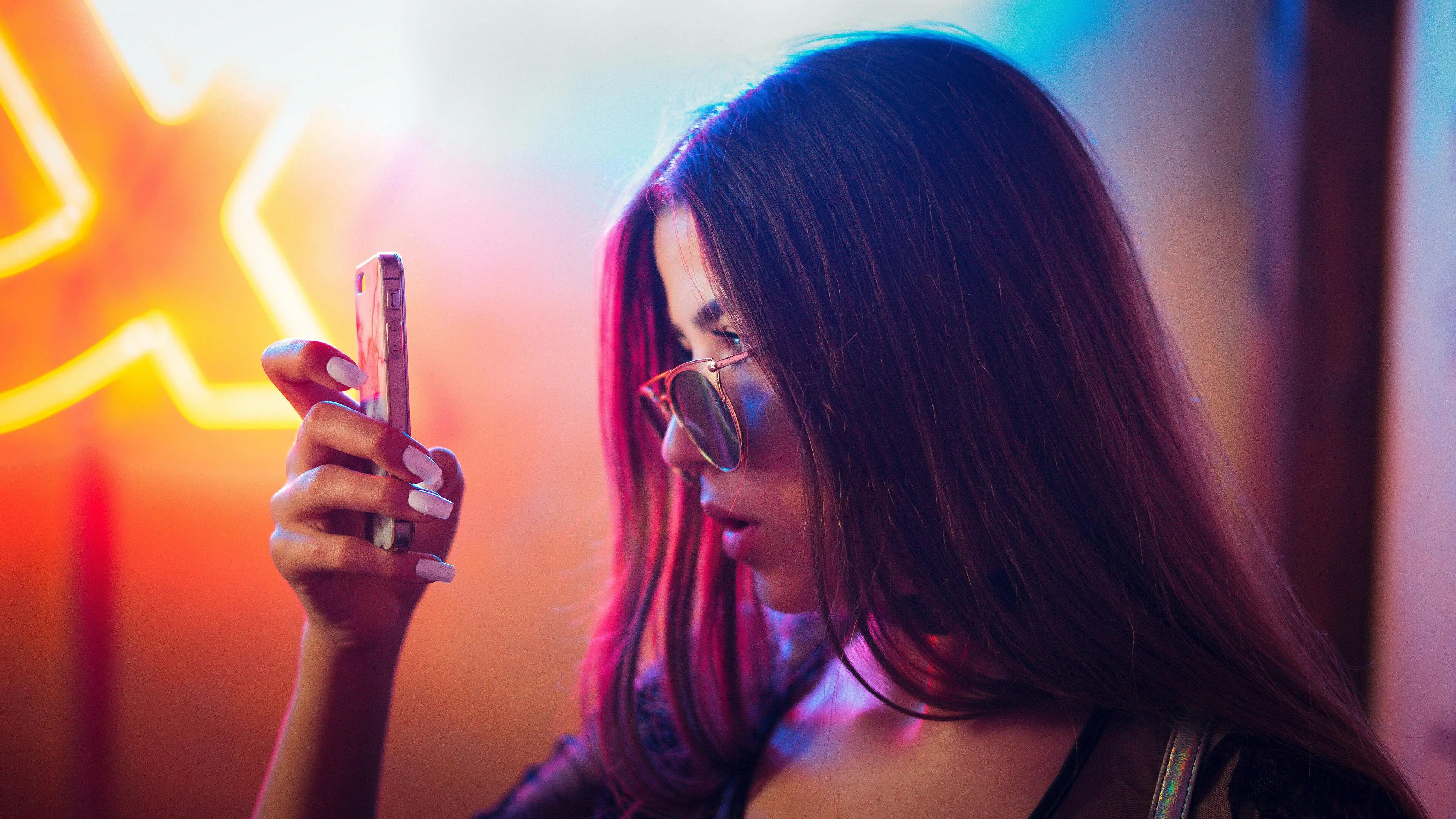 person looking at phone